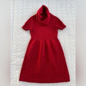 Banana Republic Red Wool Blend Cowl Turtleneck Holiday Festive Dress Girls S